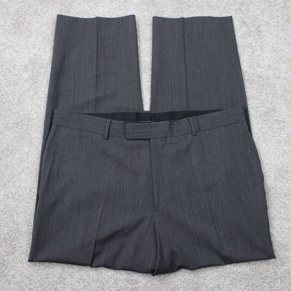BOSS Hugo Boss Pants Mens 36x30 Gray James Brown Virgin Wool Stretch Flat Front
